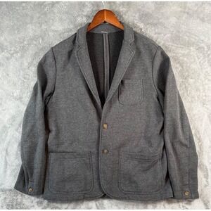 Faherty Inlet Knit Blazer Mens XL Gray Sport Coat 2 Button Unstructured Cotton